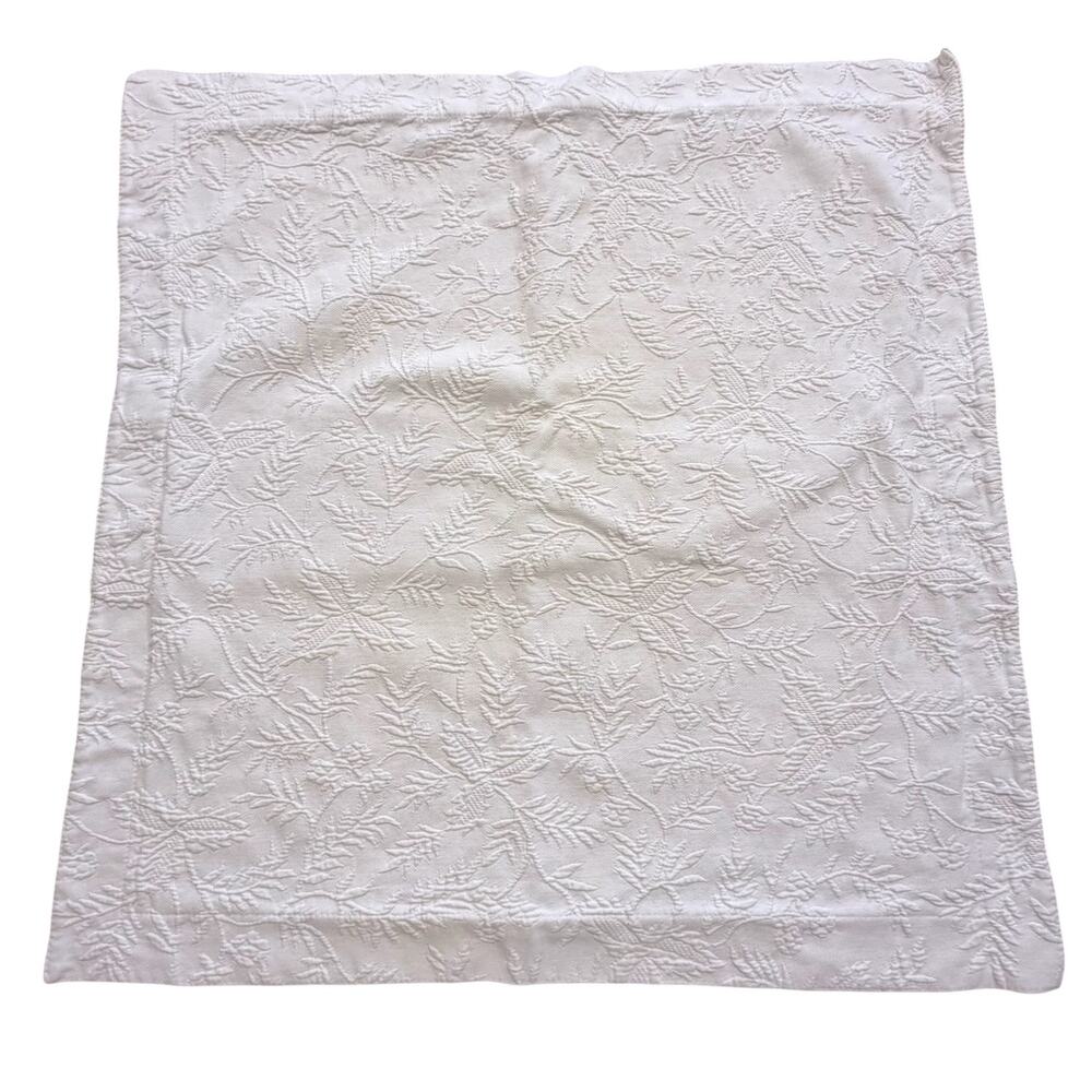 Vtg 1990s Ralph Lauren Madeline White Matelasse Euro Sham 28x28 Portugal Fern